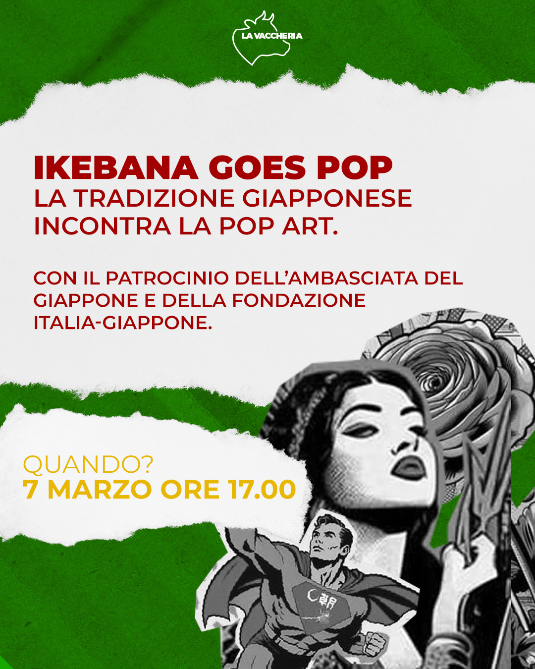 Un connubio tra la delicatezza dell’Ikebana e l’impatto visivo della Pop Art